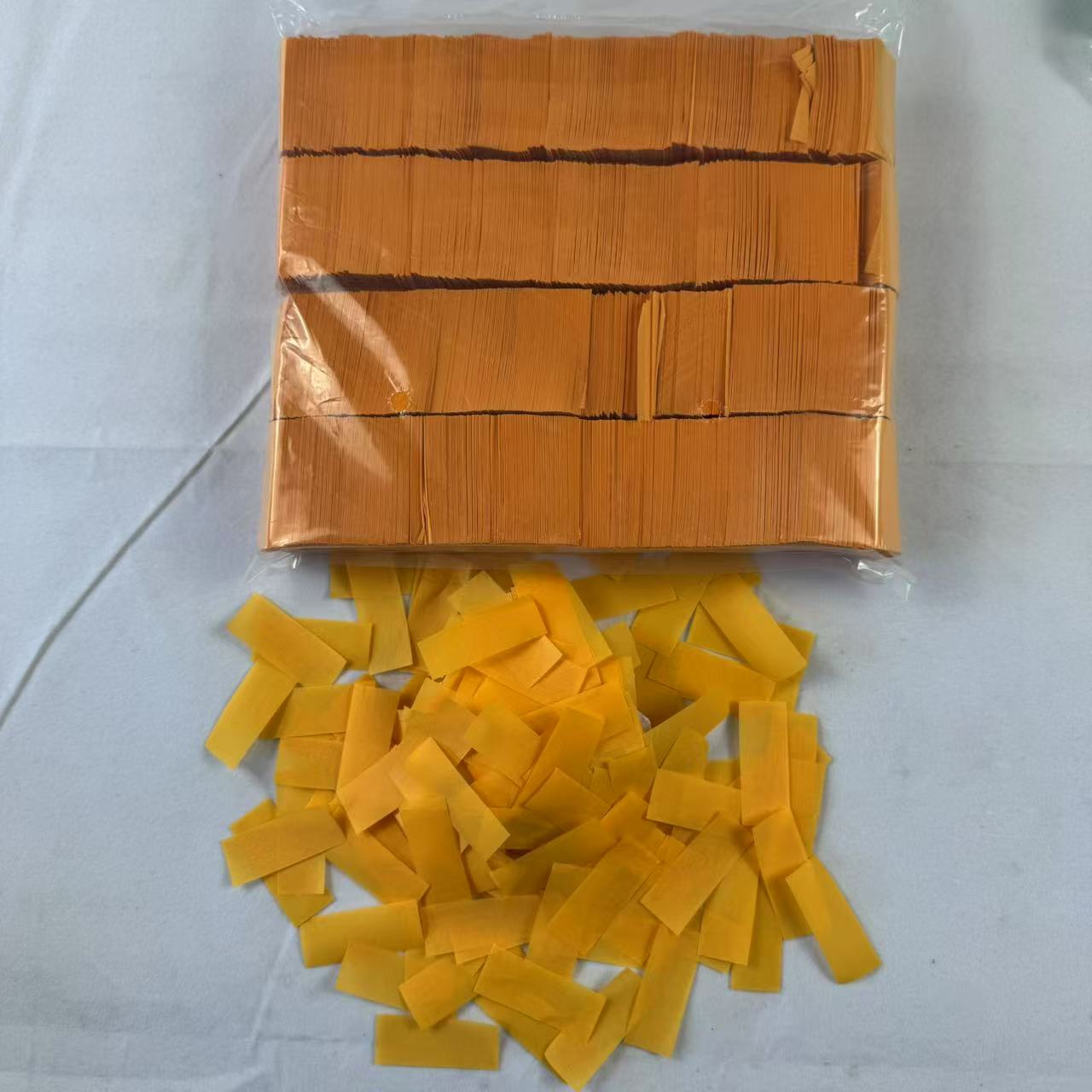 Orange Rectangular Celebration Confetti