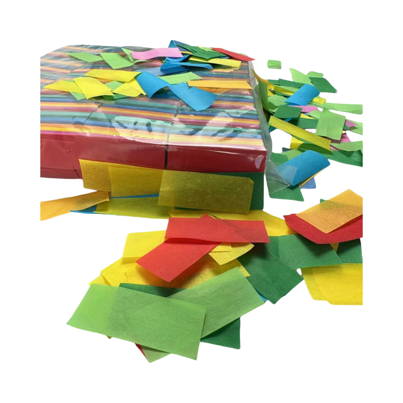 Mixed color rectangular confetti