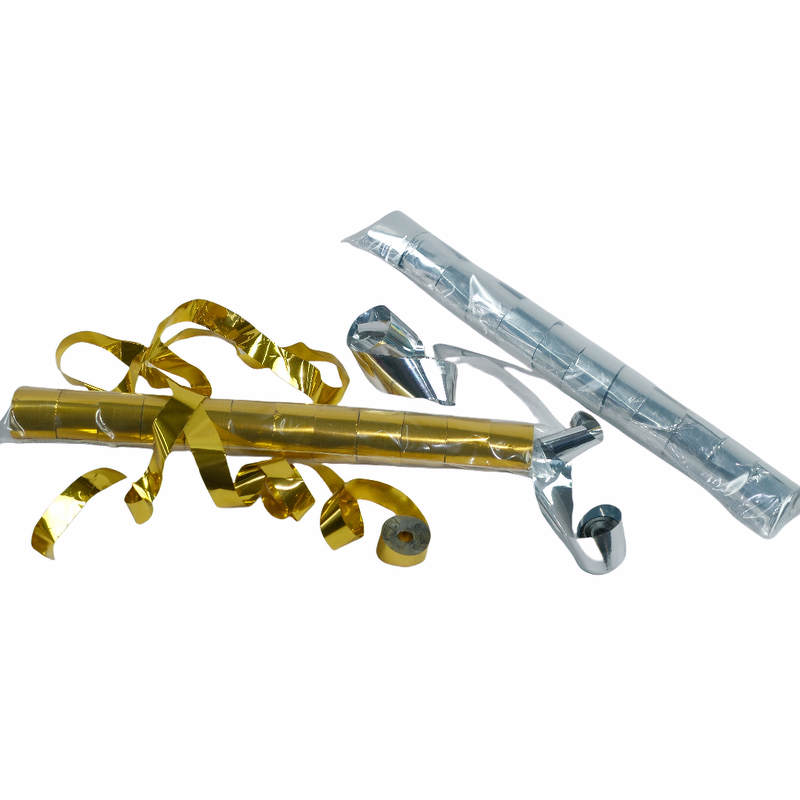 Metallic  golden and silver streamers