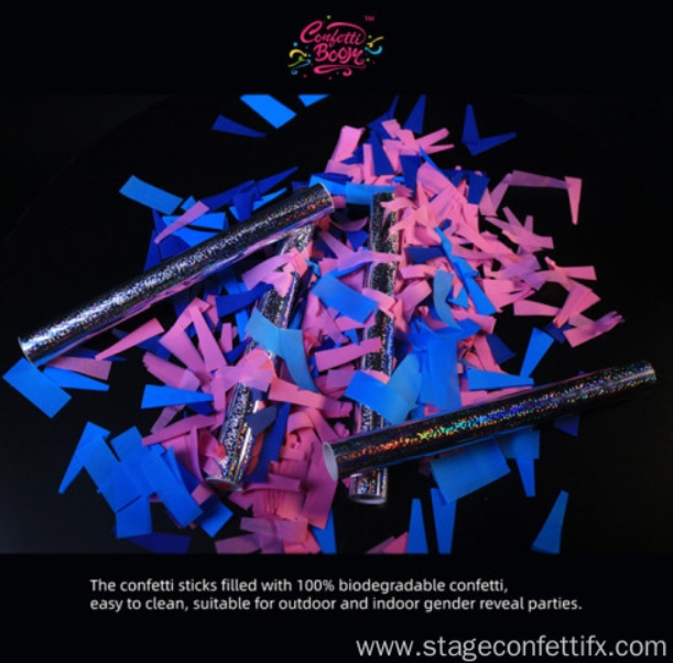 Gender Reveal Confetti Wands