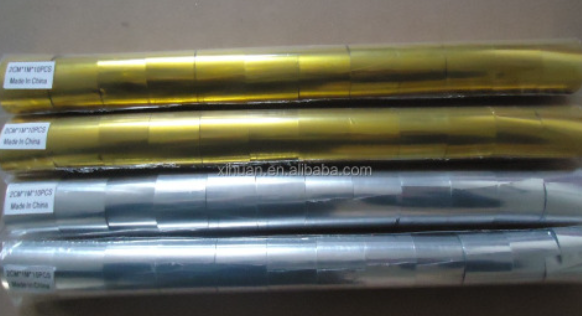Gold silver metallic streamers