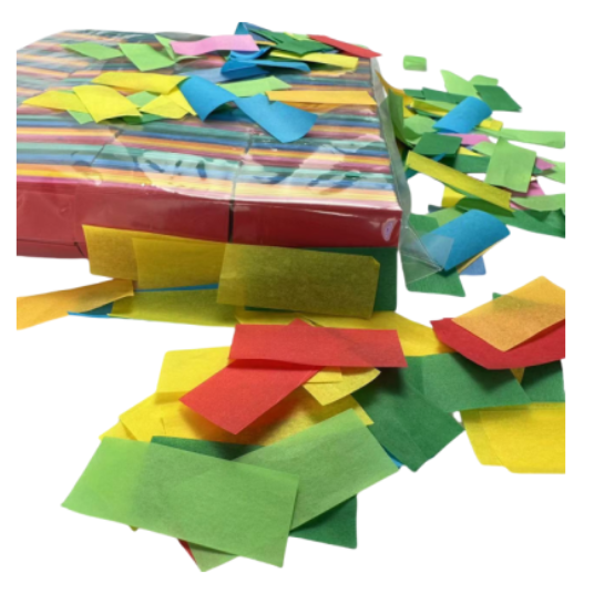 Mixed color rectangular confetti