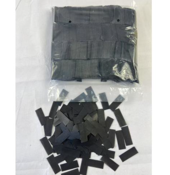 Black confetti rectangular confetti cannons