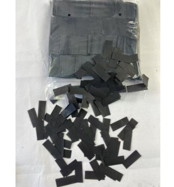 Black confetti rectangular confetti cannons