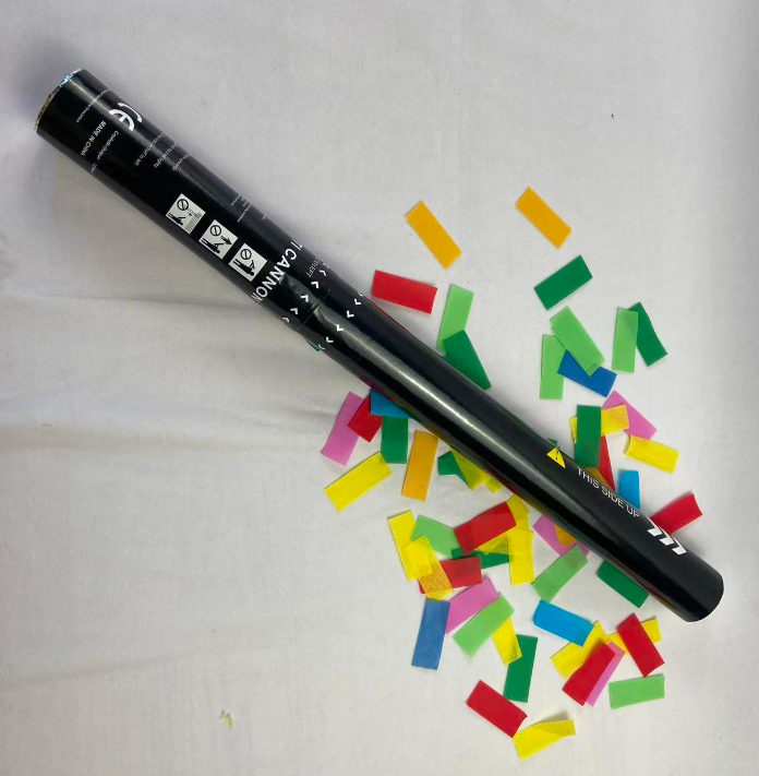 Rotating handheld colorful salute cannon