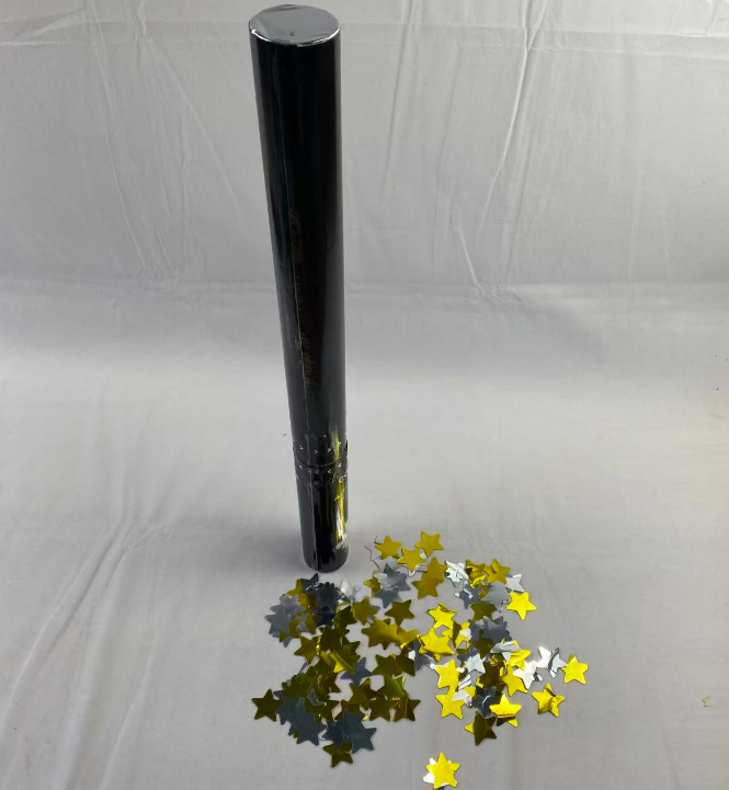 Rotating handheld colorful salute cannon