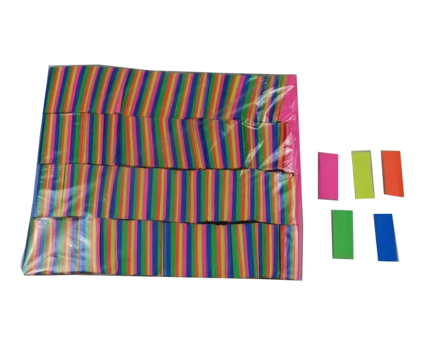 2 × 5 cm colorful long-strip fluorescent paper confetti
