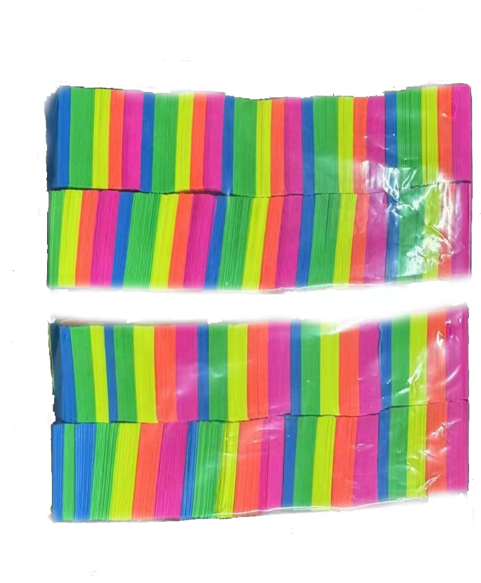 2 × 5 cm colorful long-strip fluorescent paper confetti