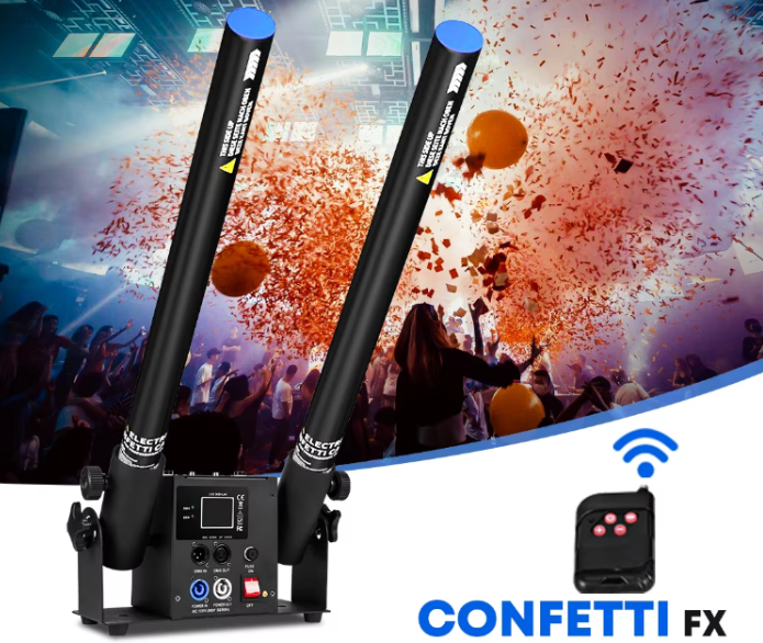 Double launcher DMX Electric Confetti Machine