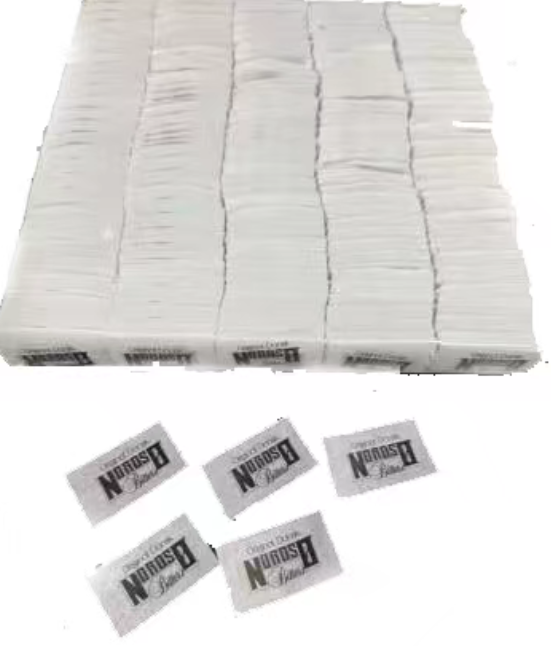 White printed confetti