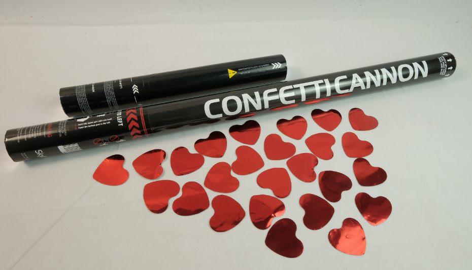 30cm 80cm - red metallic heart confetti (Flameproof material)