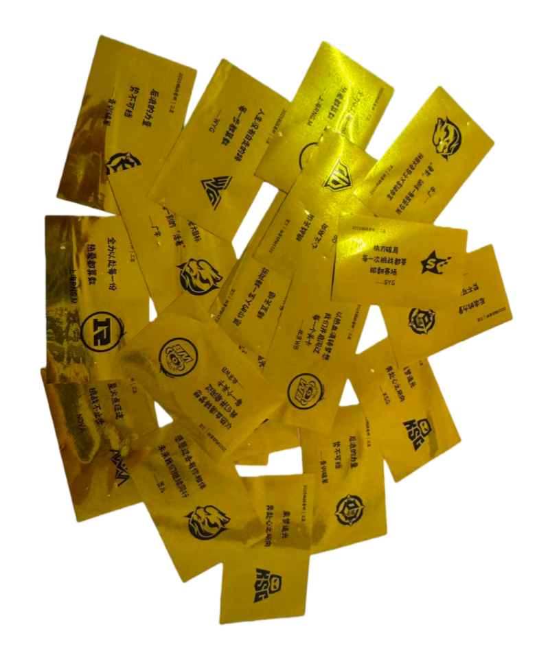 Printing metallic confetti